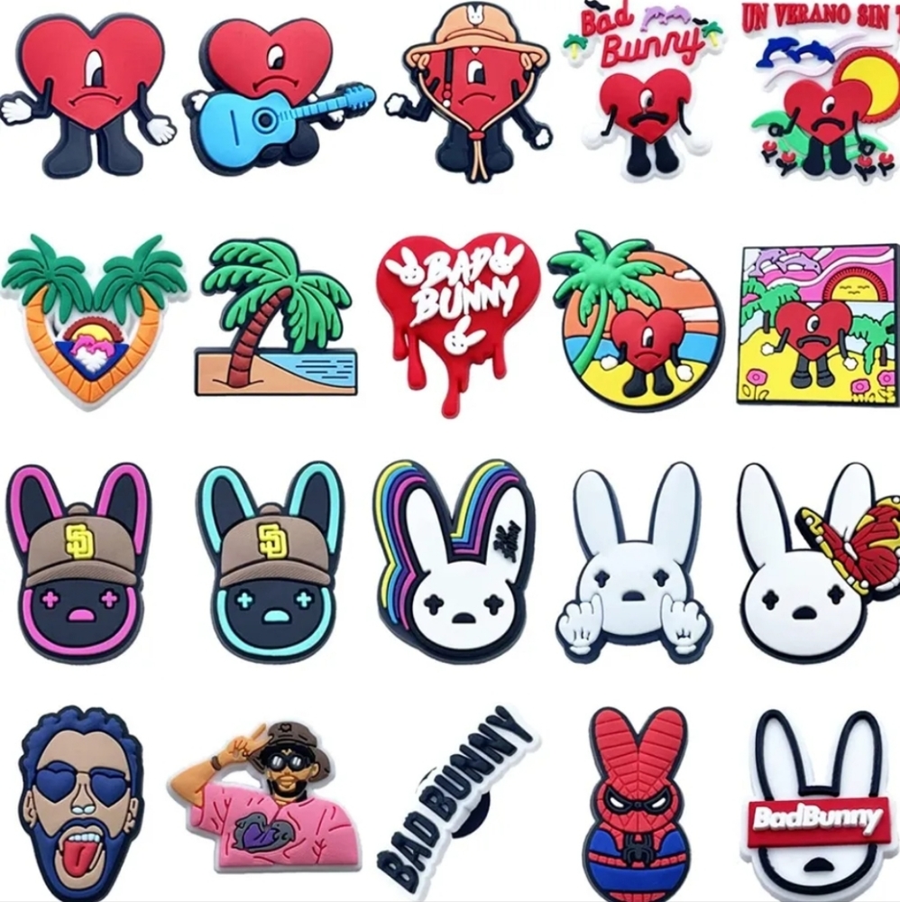 NIP 20 pcs Bad Bunny Crocs Jibitz (charms)